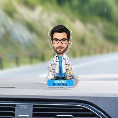 Personalized Orthopedic Doctor Bobblehead Caricature Ideal Gift for Doctors, Graduation, or Clinic Desk Decor Gift for Orthopedic Surgeon Battery Powered Moving Head Feature